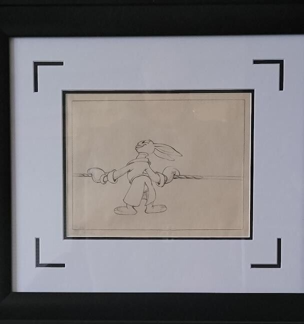 Disney Studios Tommy Tortoise Returns to Boxing Hare Original Pencil on Paper